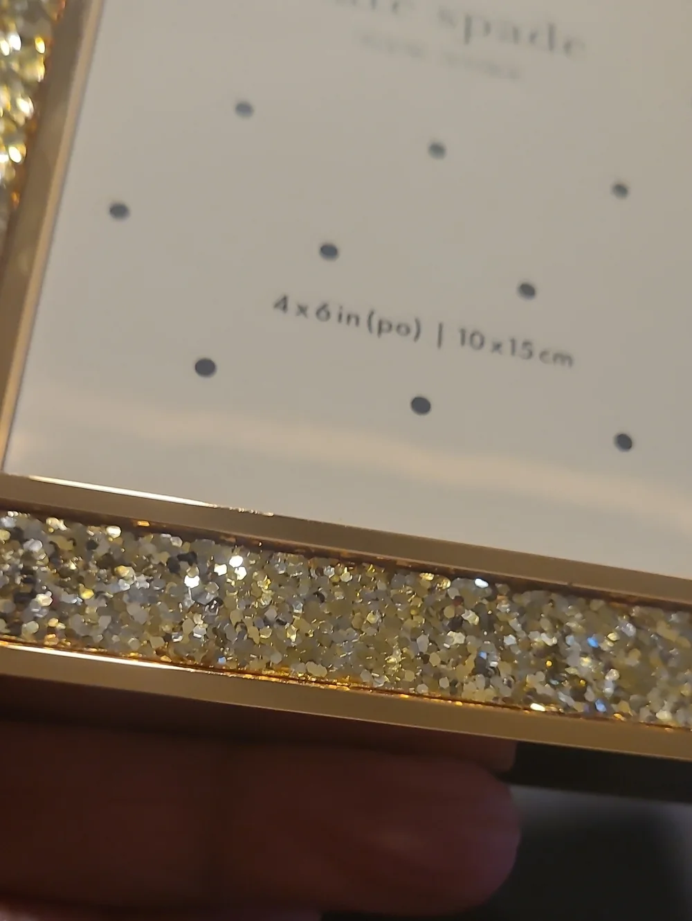 kate spade Gold Glitter Photo Frame with Sparkling Border - 4x6